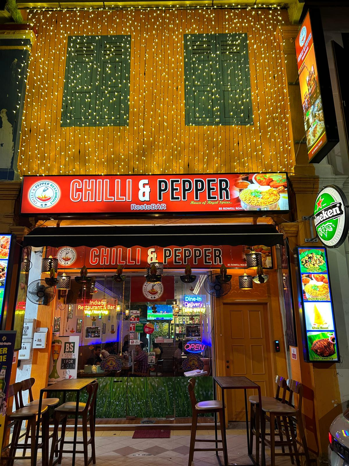 Chilli & Pepper Rastaurant and Bar in Little India, Singapore