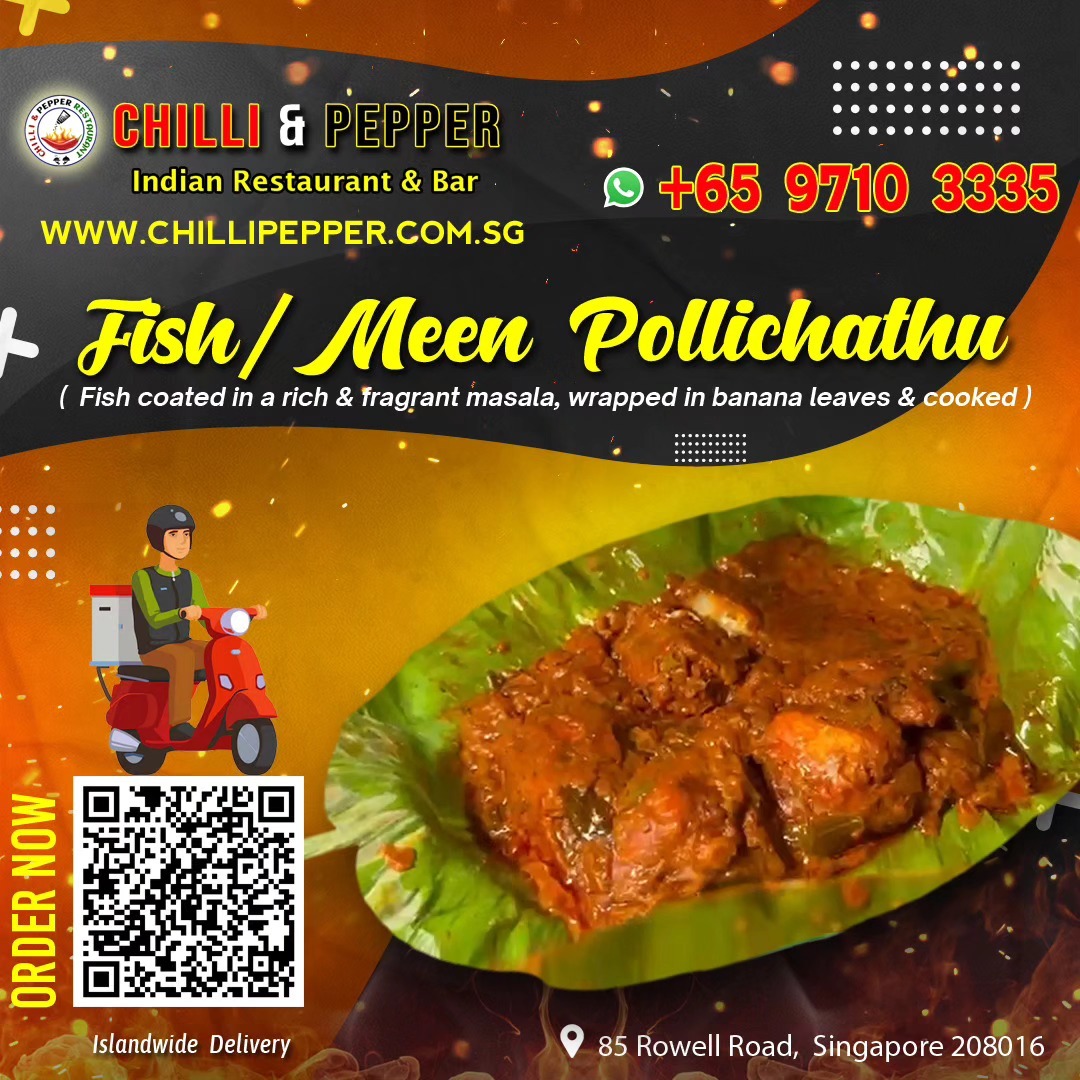Fish Meen Pollichathu - Chilli and Pepper Restaurant Singapore